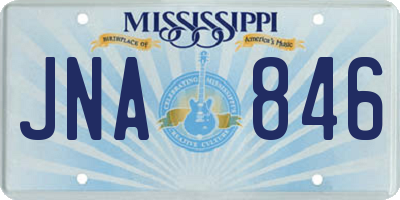 MS license plate JNA846