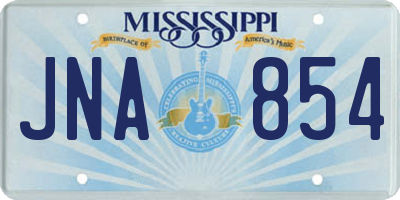 MS license plate JNA854