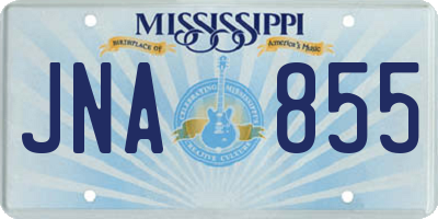 MS license plate JNA855