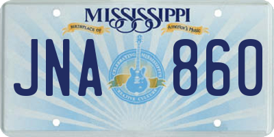 MS license plate JNA860