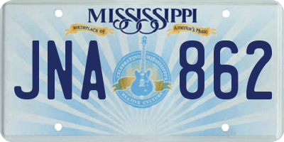 MS license plate JNA862