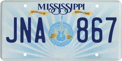 MS license plate JNA867
