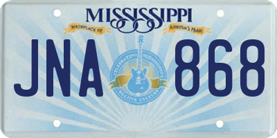 MS license plate JNA868