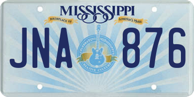 MS license plate JNA876