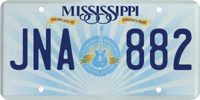 MS license plate JNA882