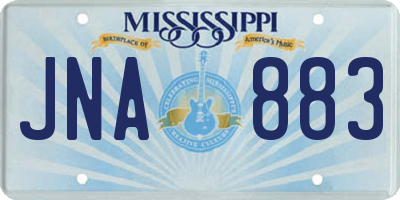 MS license plate JNA883