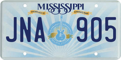 MS license plate JNA905