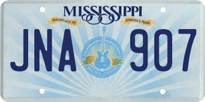 MS license plate JNA907