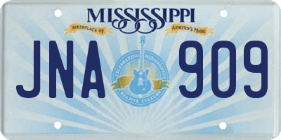 MS license plate JNA909