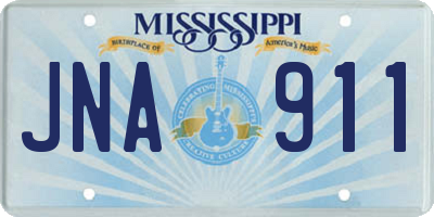 MS license plate JNA911