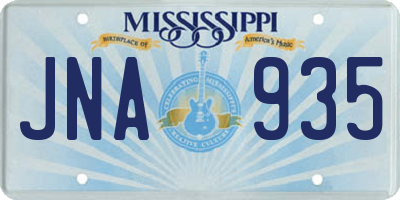 MS license plate JNA935