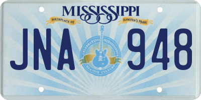 MS license plate JNA948