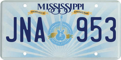 MS license plate JNA953