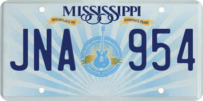 MS license plate JNA954