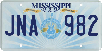 MS license plate JNA982