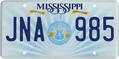 MS license plate JNA985