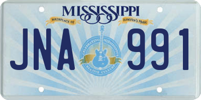 MS license plate JNA991