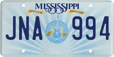 MS license plate JNA994