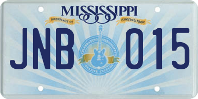 MS license plate JNB015