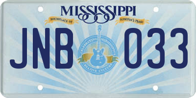 MS license plate JNB033