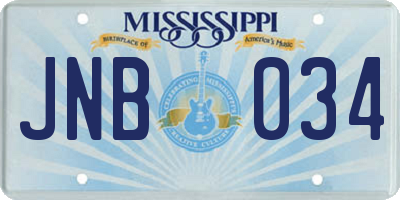 MS license plate JNB034