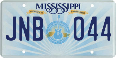 MS license plate JNB044