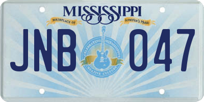 MS license plate JNB047