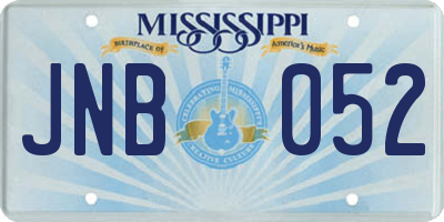 MS license plate JNB052