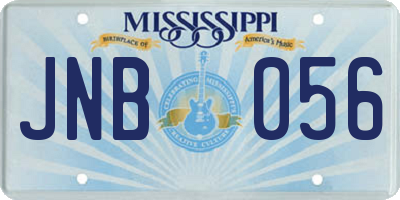 MS license plate JNB056