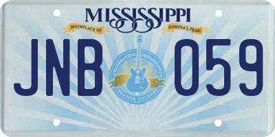 MS license plate JNB059