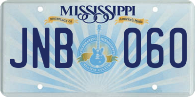 MS license plate JNB060
