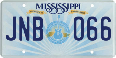 MS license plate JNB066