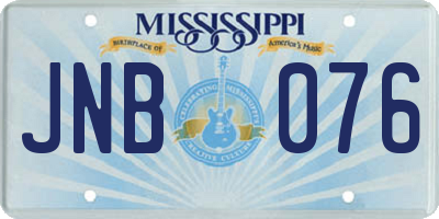 MS license plate JNB076