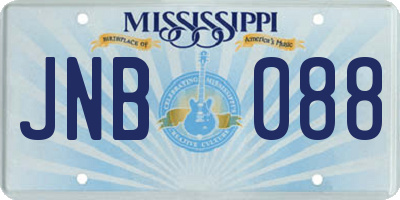MS license plate JNB088