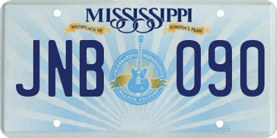 MS license plate JNB090