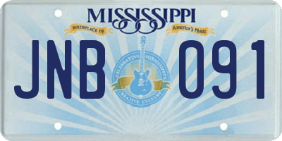 MS license plate JNB091
