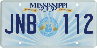 MS license plate JNB112
