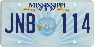 MS license plate JNB114