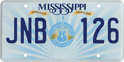 MS license plate JNB126