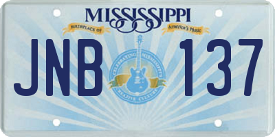 MS license plate JNB137