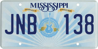 MS license plate JNB138
