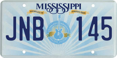 MS license plate JNB145