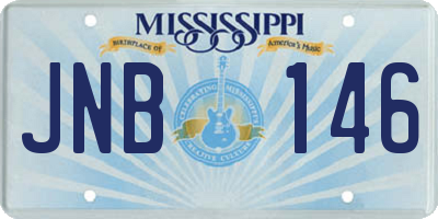MS license plate JNB146