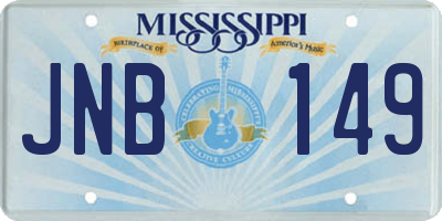 MS license plate JNB149
