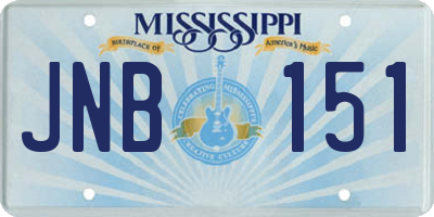 MS license plate JNB151