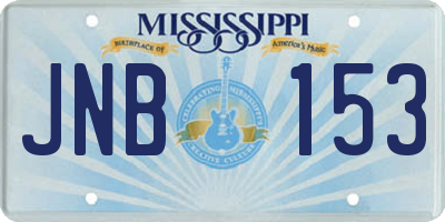 MS license plate JNB153