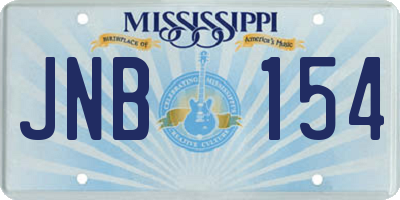 MS license plate JNB154