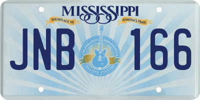 MS license plate JNB166