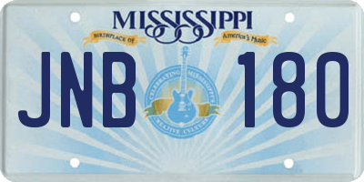 MS license plate JNB180