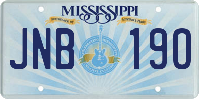 MS license plate JNB190